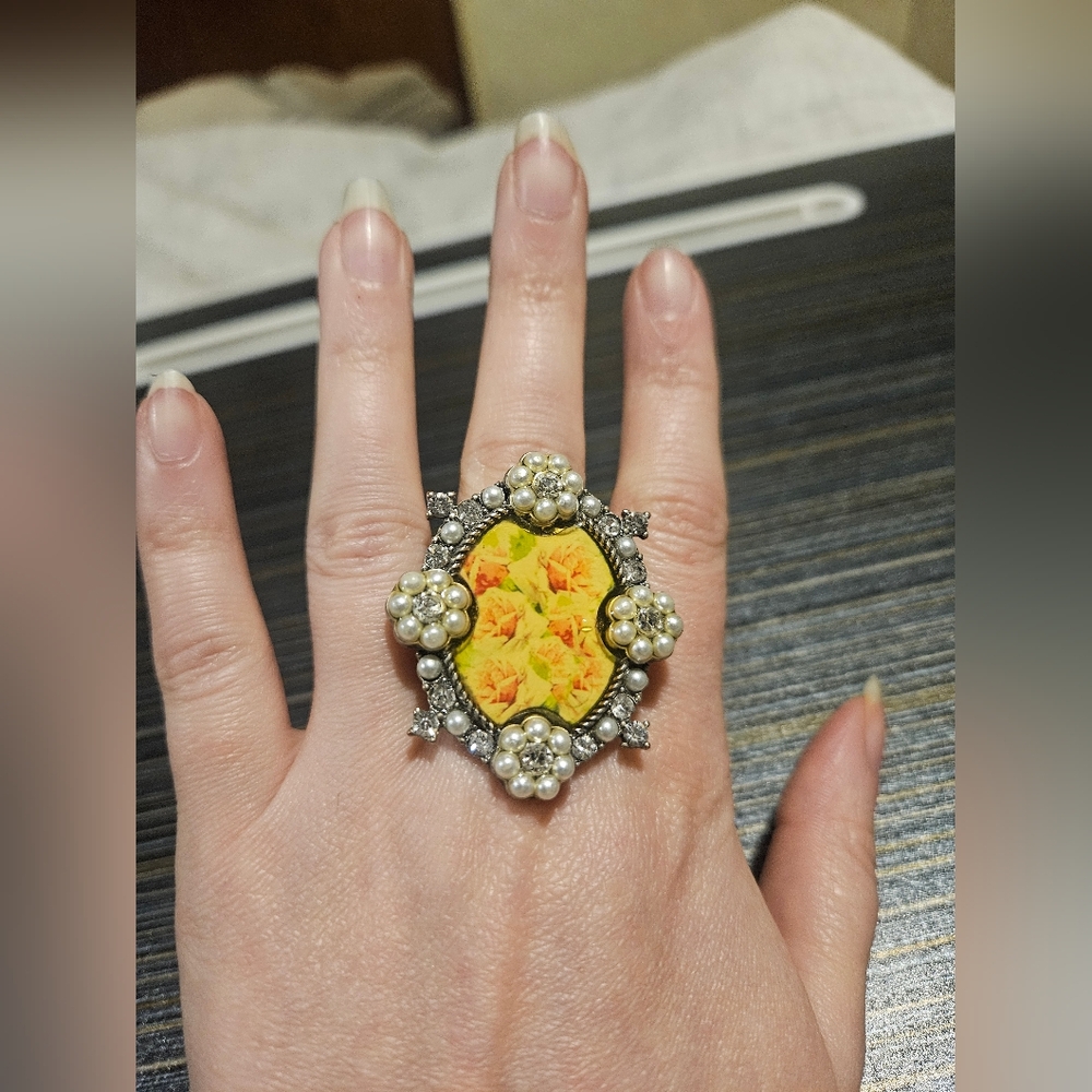 Early 00's Statement Cocktail Ring Adjustable - image 1